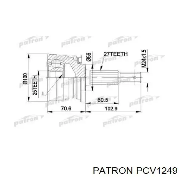 ШРУС наружный передний PCV1249 Patron