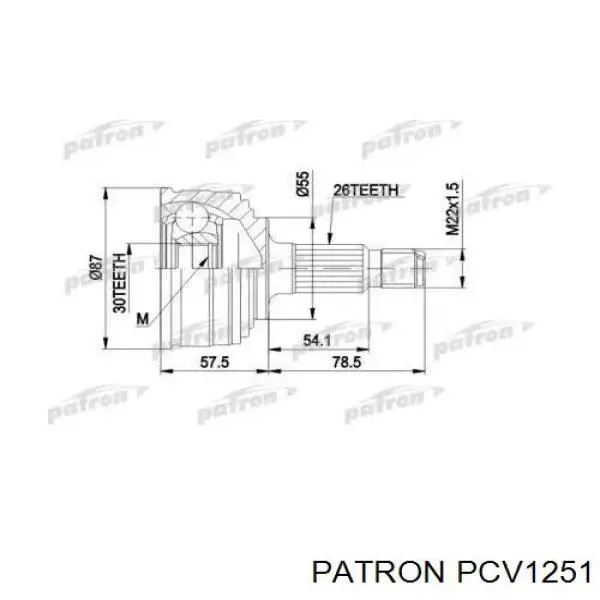 ШРУС наружный передний PCV1251 Patron