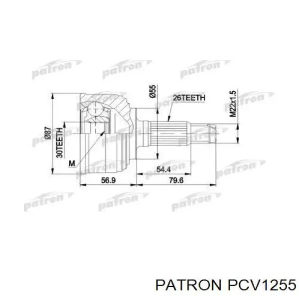 ШРУС наружный передний PCV1255 Patron