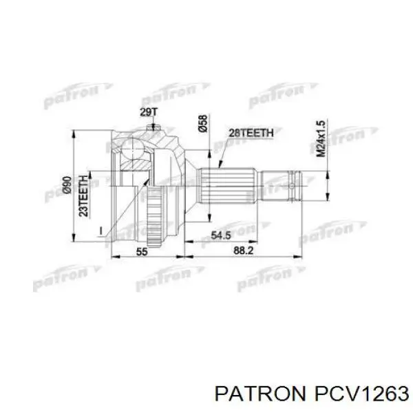 Правая полуось PCV1263 Patron