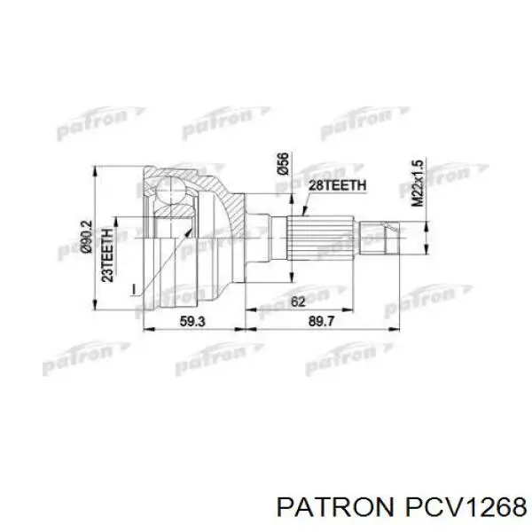 PCV1268 Patron шрус наружный передний
