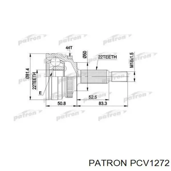 PCV1272 Patron шрус наружный передний