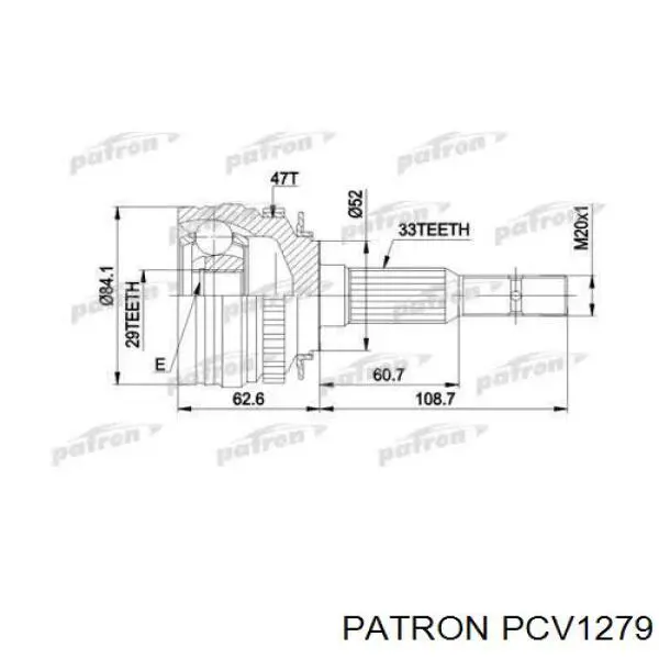 ШРУС наружный передний PCV1279 Patron