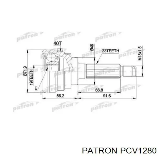 ШРУС наружный передний PCV1280 Patron