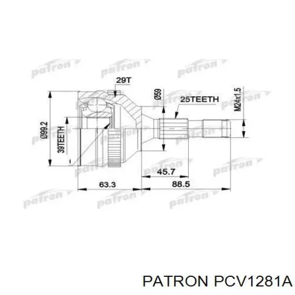  ШРУС наружный передний Peugeot 406 