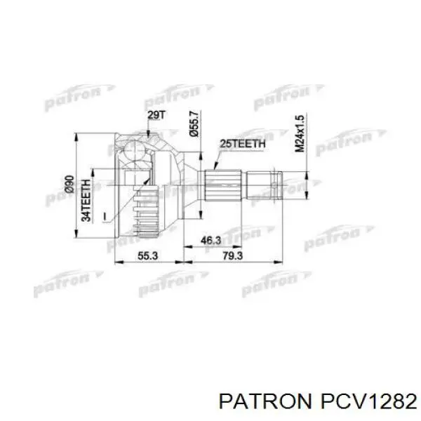 PCV1282 Patron шрус наружный передний