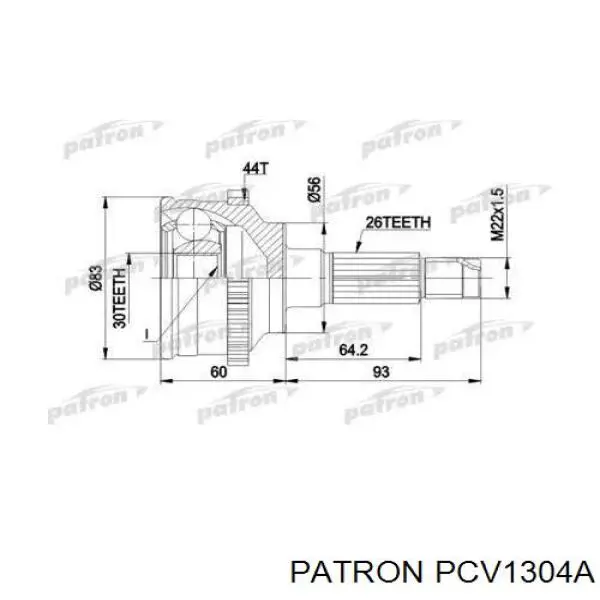 ШРУС наружный передний PCV1304A Patron