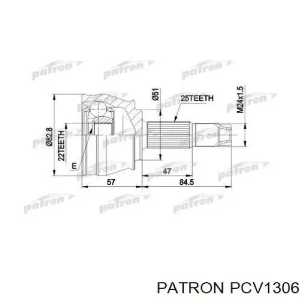 ШРУС наружный передний PCV1306 Patron