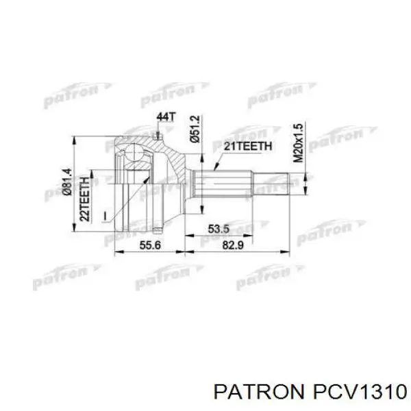 Полуось (привод) передняя левая PCV1310 Patron