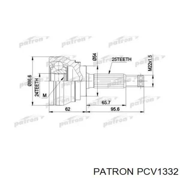 ШРУС наружный передний PCV1332 Patron