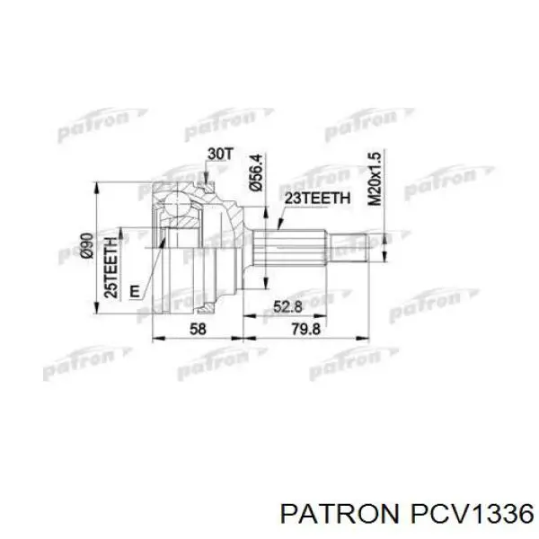 ШРУС наружный передний PCV1336 Patron