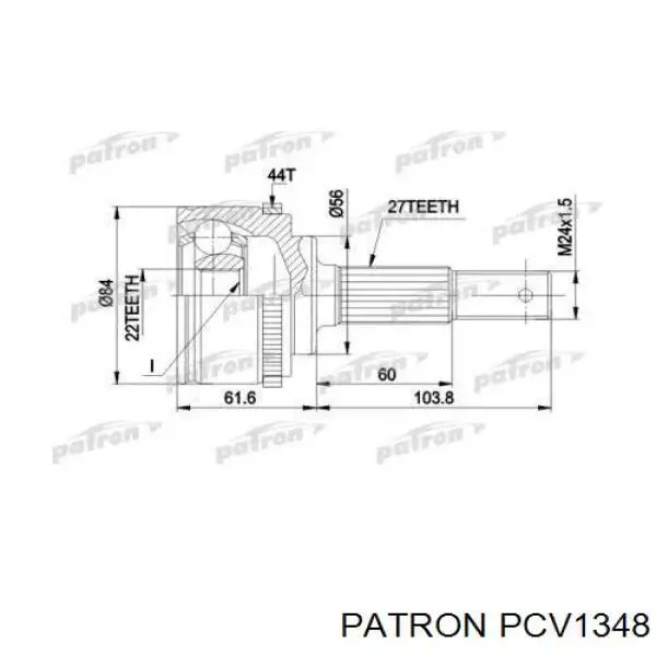 ШРУС наружный передний PCV1348 Patron