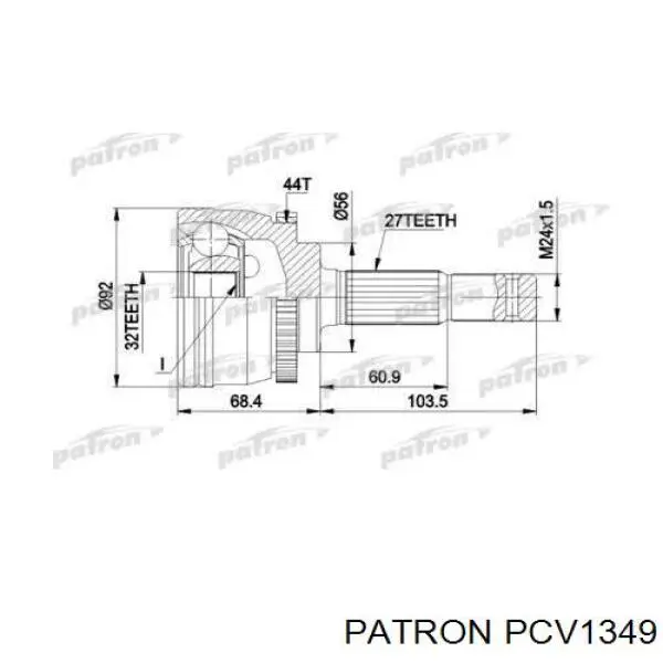 ШРУС наружный передний PCV1349 Patron