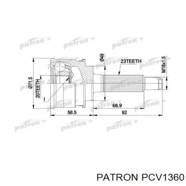 ШРУС наружный передний PCV1360 Patron