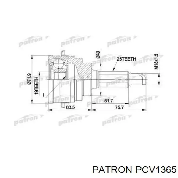 PCV1365 Patron шрус наружный передний