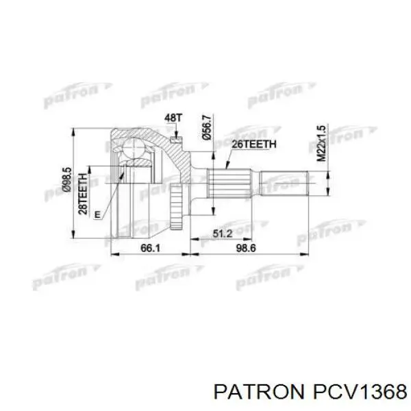 ШРУС наружный передний PCV1368 Patron