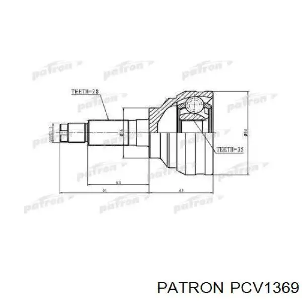 Полуось передняя PCV1369 Patron