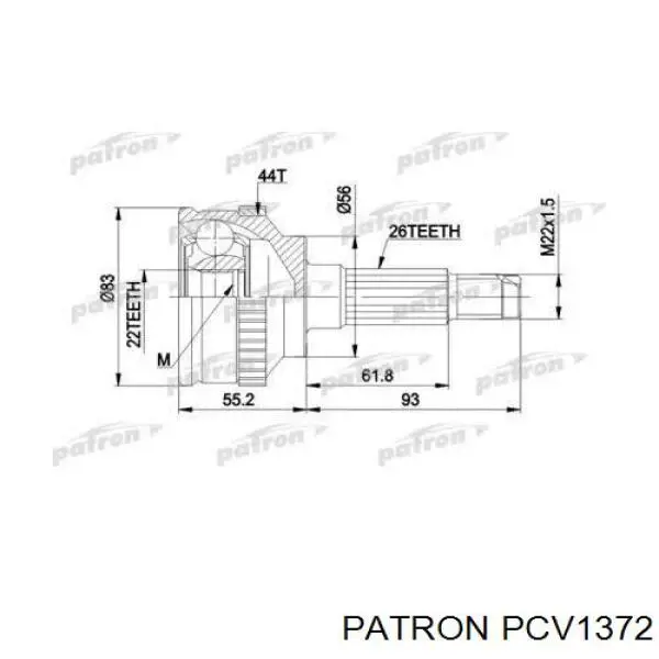 ШРУС наружный передний PCV1372 Patron