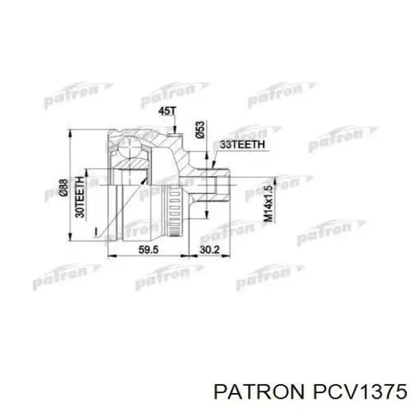 PCV1375 Patron шрус наружный передний