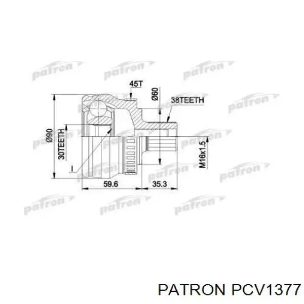 PCV1377 Patron шрус наружный передний