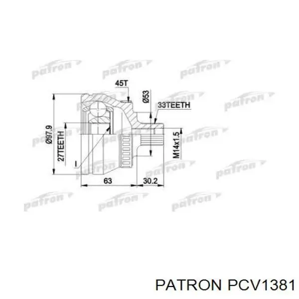 ШРУС наружный передний PCV1381 Patron