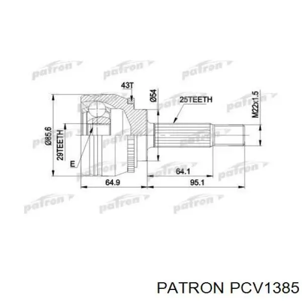 ШРУС наружный передний PCV1385 Patron