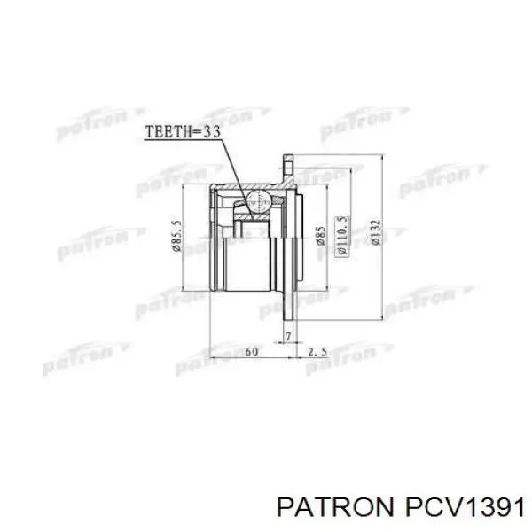 ШРУС внутренний передний правый 3815A184 Chrysler