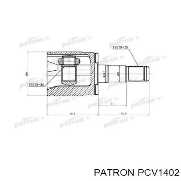 ШРУС внутренний передний левый BB6621 Posterparts