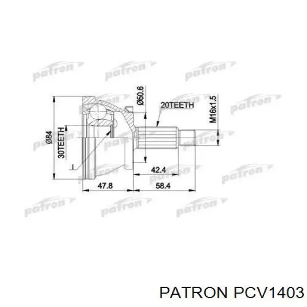 PCV1403 Patron шрус наружный передний