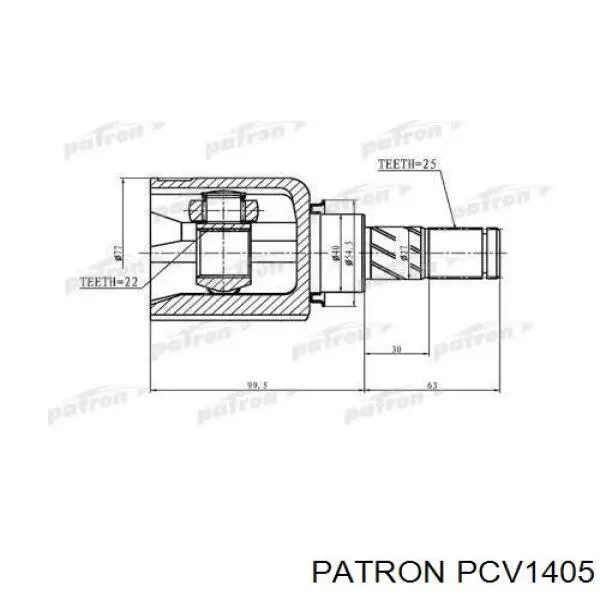 ШРУС наружный передний PCV1405 Patron