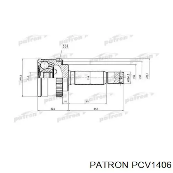 PCV1406 Patron шрус наружный передний