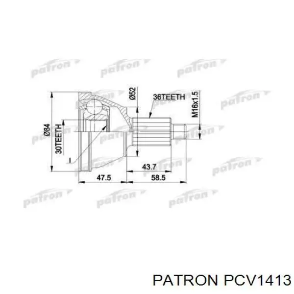 PCV1413 Patron шрус наружный передний
