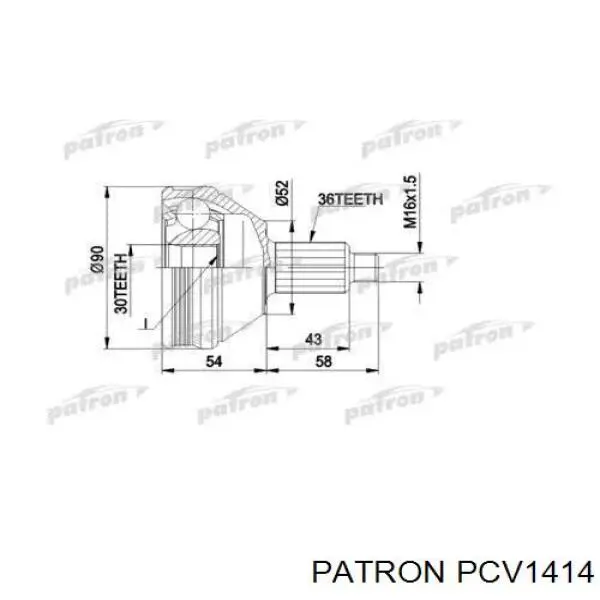 PCV1414 Patron шрус наружный передний