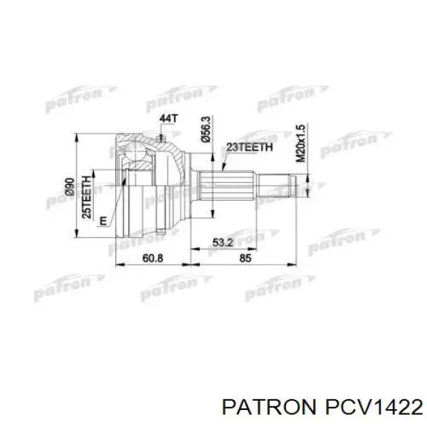 Левая полуось PCV1422 Patron