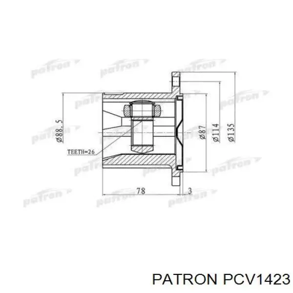 ШРУС внутренний передний правый PCV1423 Patron