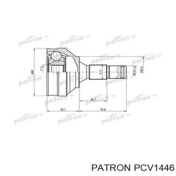 Полуось (привод) передняя левая PCV1446 Patron