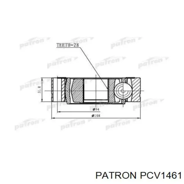 ШРУС внутренний передний левый PCV1461 Patron