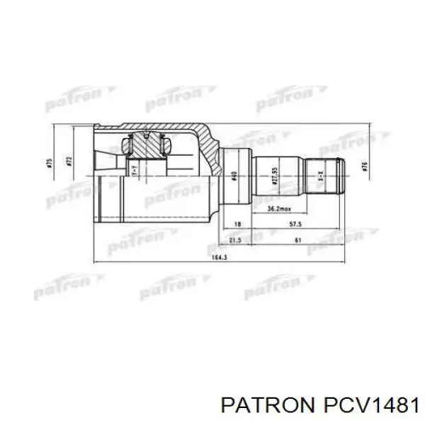 ШРУС внутренний передний левый PCV1481 Patron