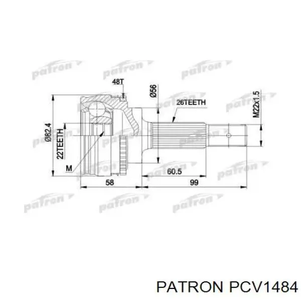 ШРУС наружный передний PCV1484 Patron