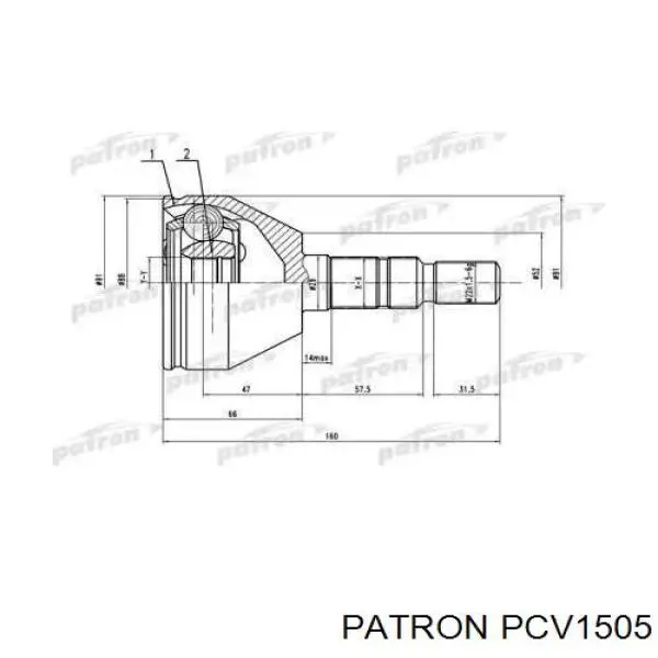 ШРУС наружный передний PCV1505 Patron