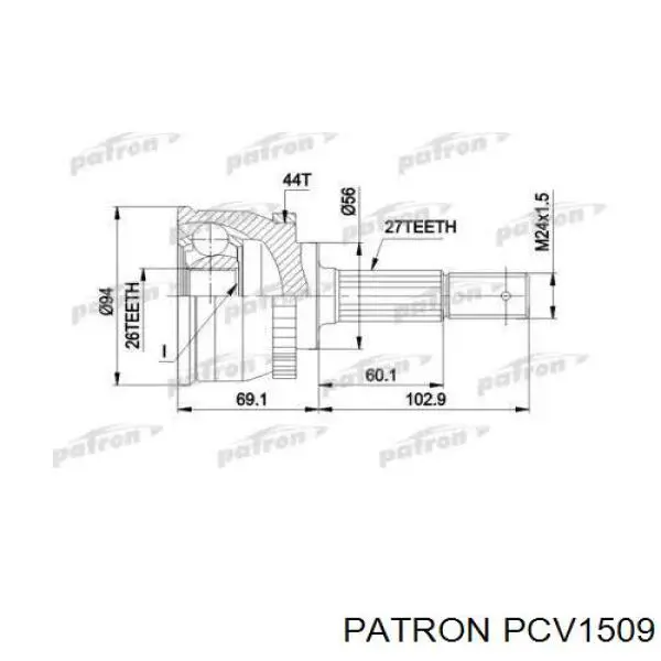 ШРУС наружный передний PCV1509 Patron