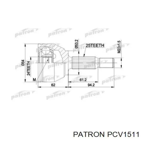 ШРУС наружный передний PCV1511 Patron