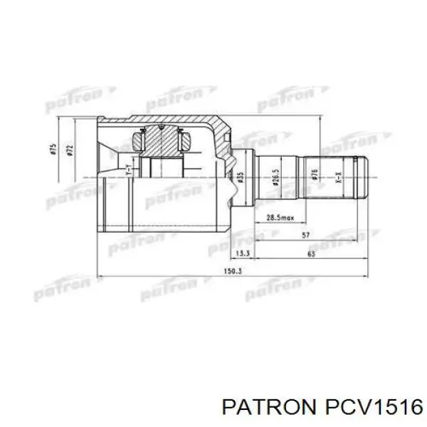 ШРУС внутренний передний PCV1516 Patron