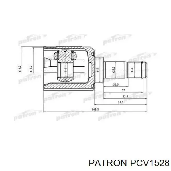 ШРУС внутренний передний правый PCV1528 Patron