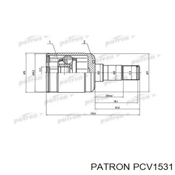 ШРУС внутренний передний левый PCV1531 Patron