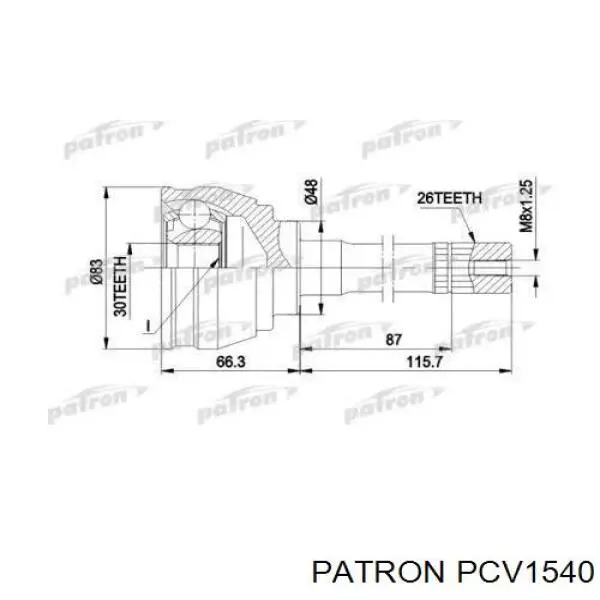 ШРУС наружный передний PCV1540 Patron