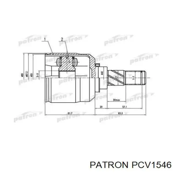 ШРУС внутренний передний правый 397116J002 Nissan