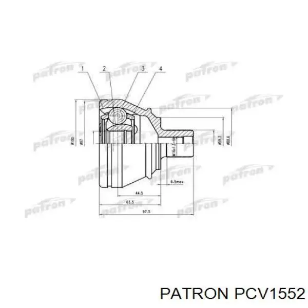 ШРУС наружный передний PCV1552 Patron