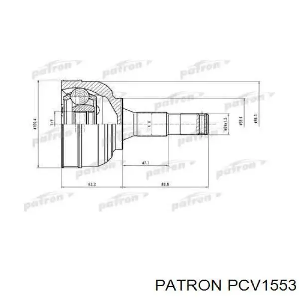 Полуось (привод) передняя левая PCV1553 Patron