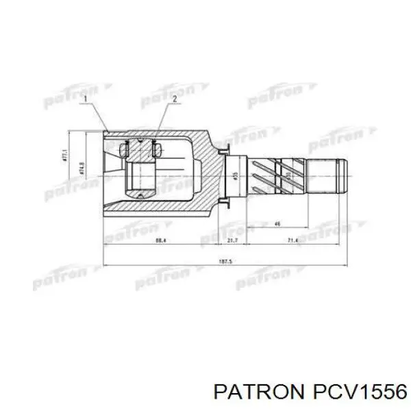 ШРУС внутренний передний PCV1556 Patron